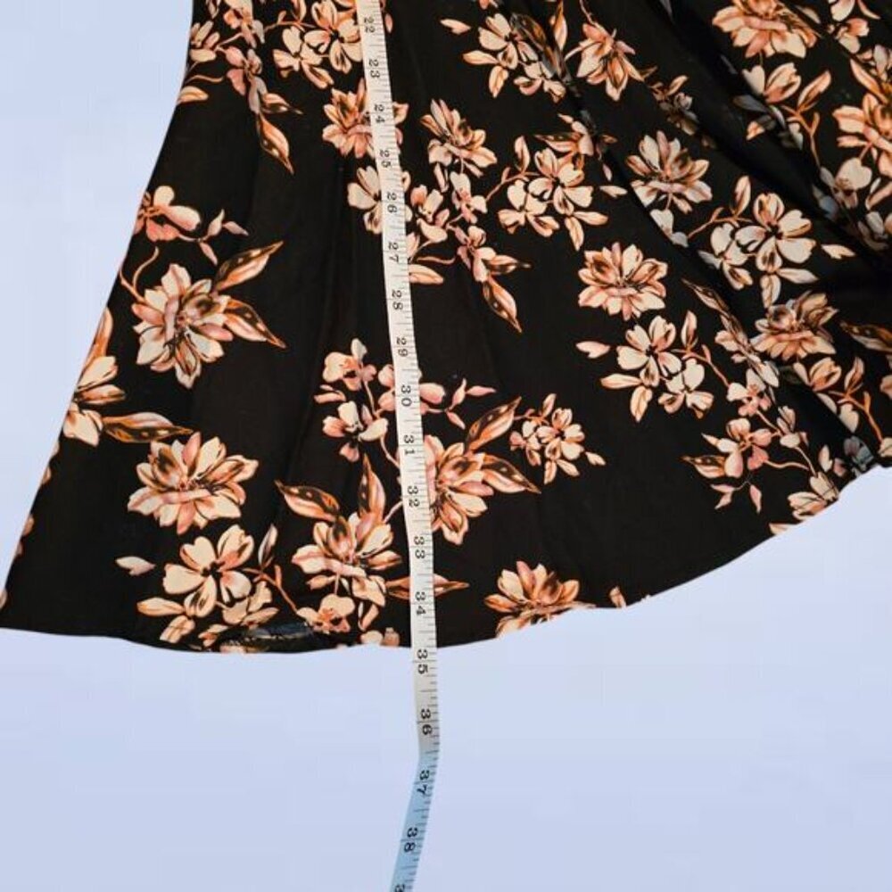 Apricot Black Floral Dress with Belt - Size‎ 10 - Picture 7 of 10